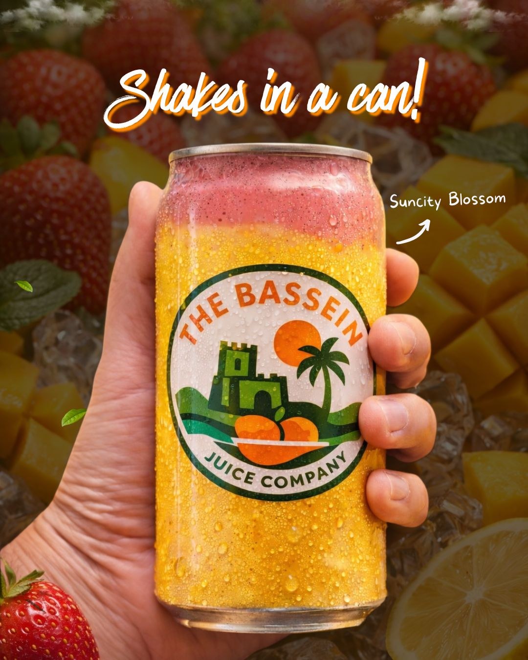 TBJC Suncity Blossom Shake in a Can Menu Card