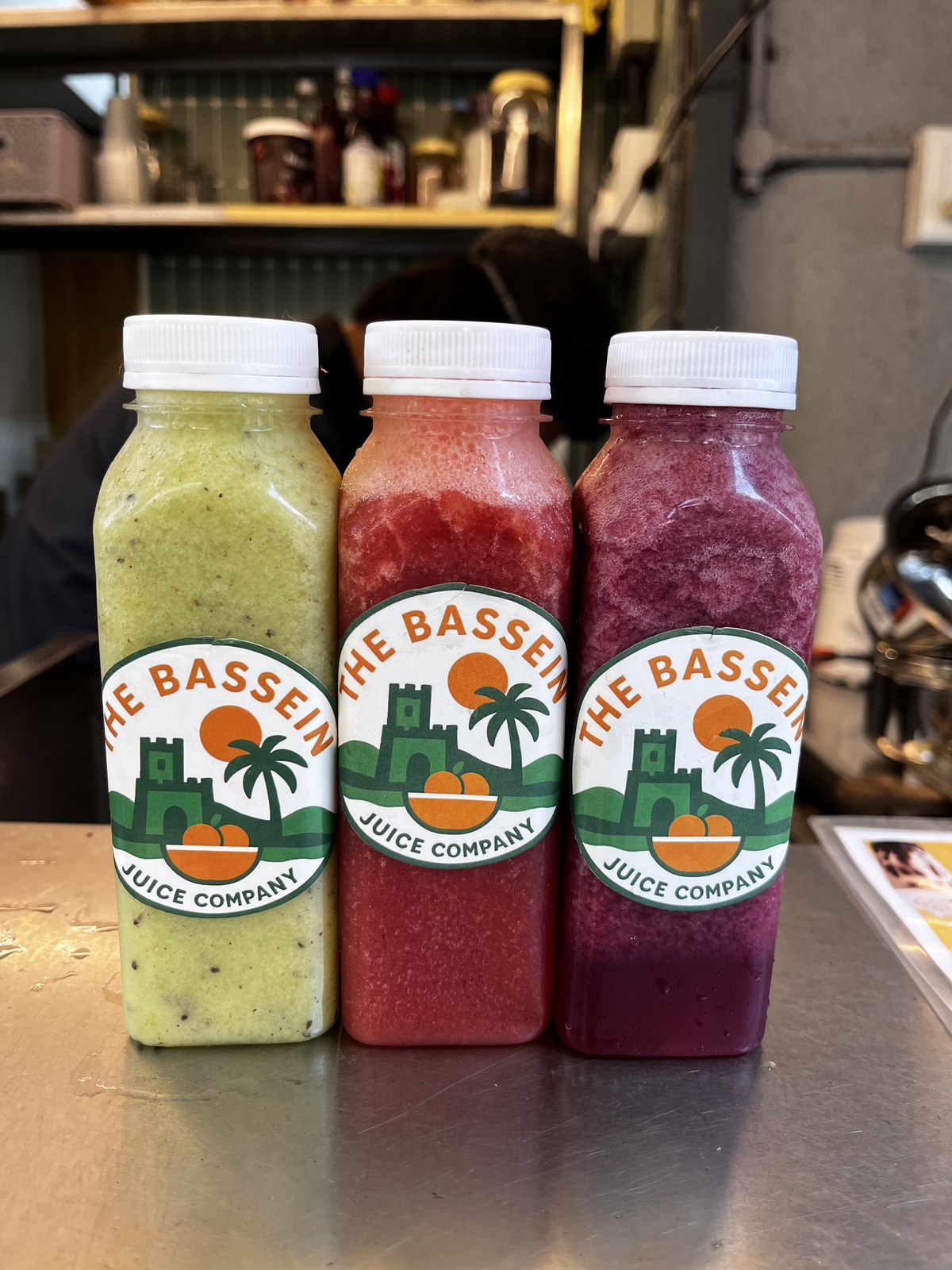 Pure Cold-Pressed Fruit Juice Bottles (Kiwi, Watermelon, Jamun)