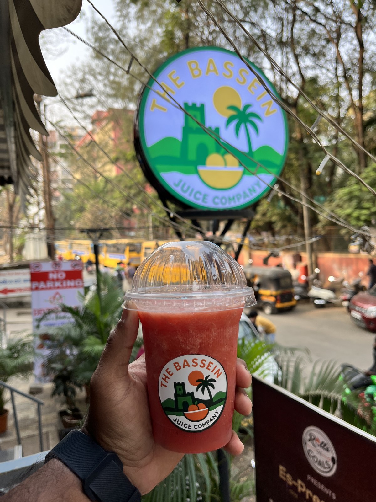 TBJC fresh juice cup with glowing emblem sign in Vasai